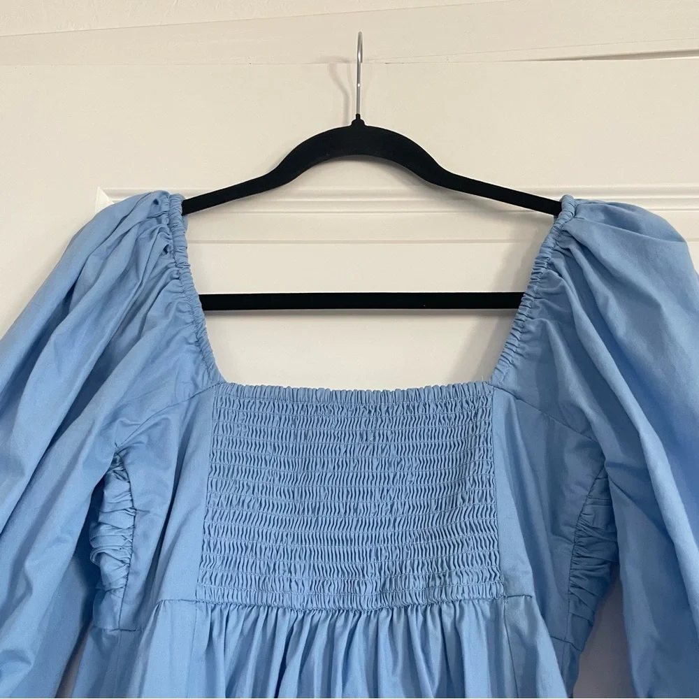 Abercrombie & Fitch Baby Blue Emerson Puff Sleeve Mini Dress - Picture 7 of 8